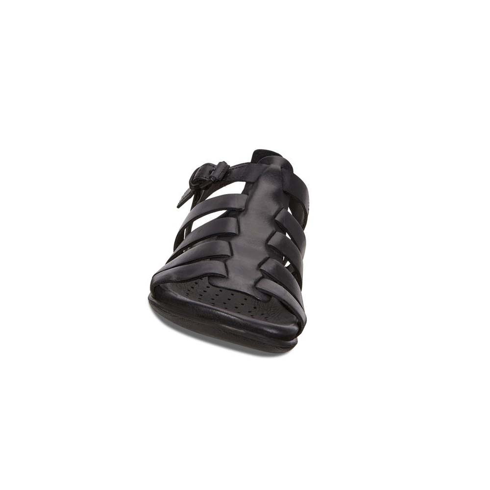 Women's Ecco Flash Flat Sandals Black | USA 178JPQ